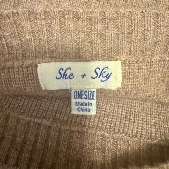 She + Sky Taupe Sweater with Button Details - Picture 2 of 5
